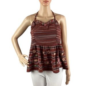 Altar'd State Halter Boho Tank Top Size L Brick Red